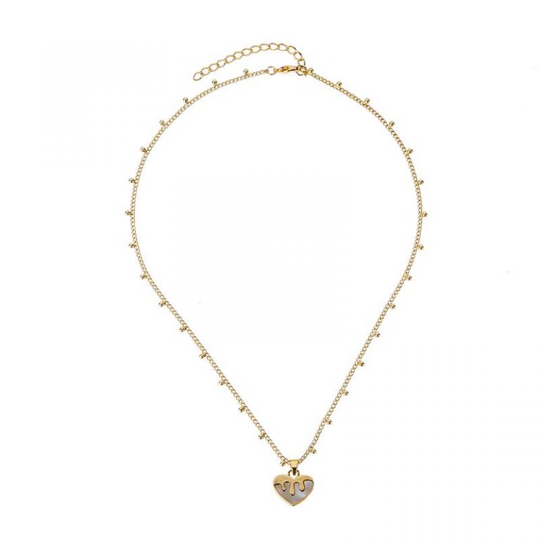 Brass chain with heart charm necklace